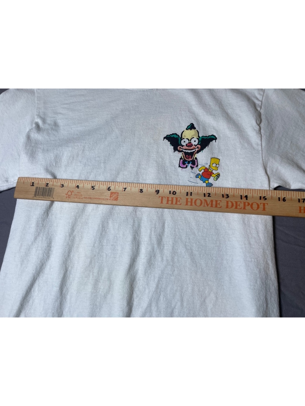 The Simpsons 90s Krusty The Clown and Bart White Graphic Tee Womens Small- 146 - Picture 7 of 7